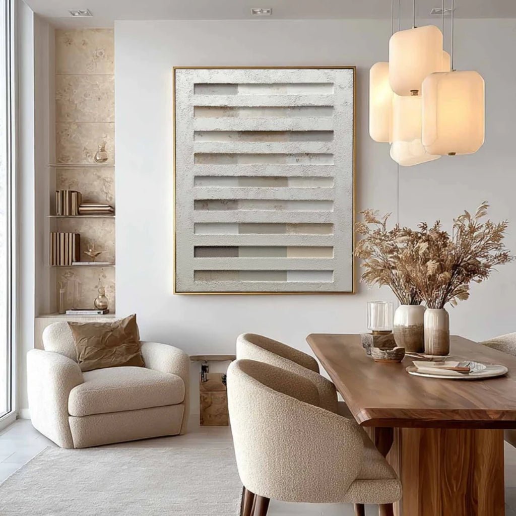 3D Heavy Texture Neutral Abstract Relief Painting EC0103 - Viral Wall Art